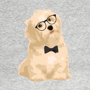 Cute Hipster Reddish Havanese Puppy T-Shirt for Dog Lovers T-Shirt